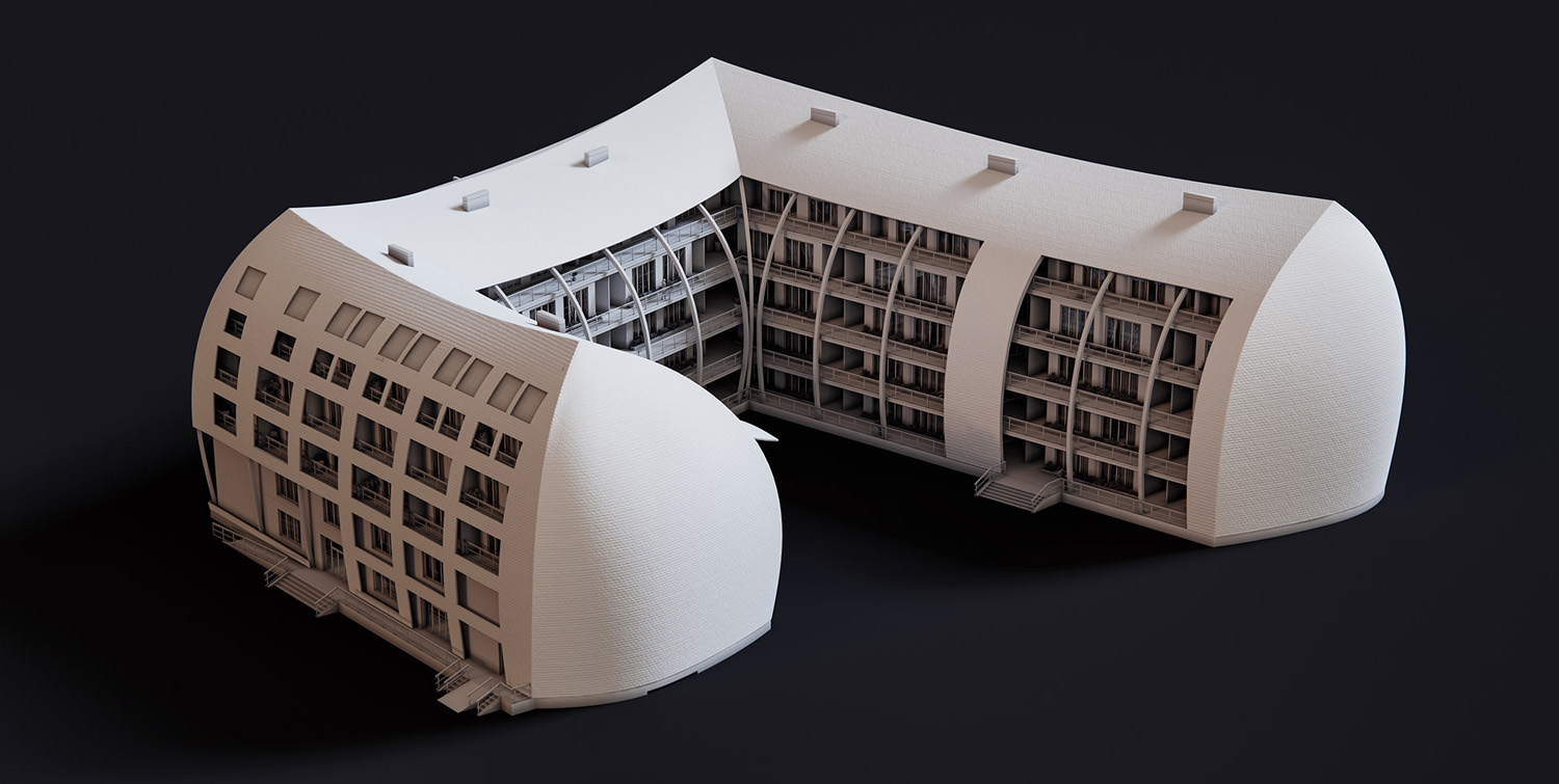Création d’un modèle 3D d’un complexe résidentiel montrant les détails de construction