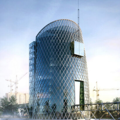 Visualisation architecturale conceptuelle d’un centre d’affaires
