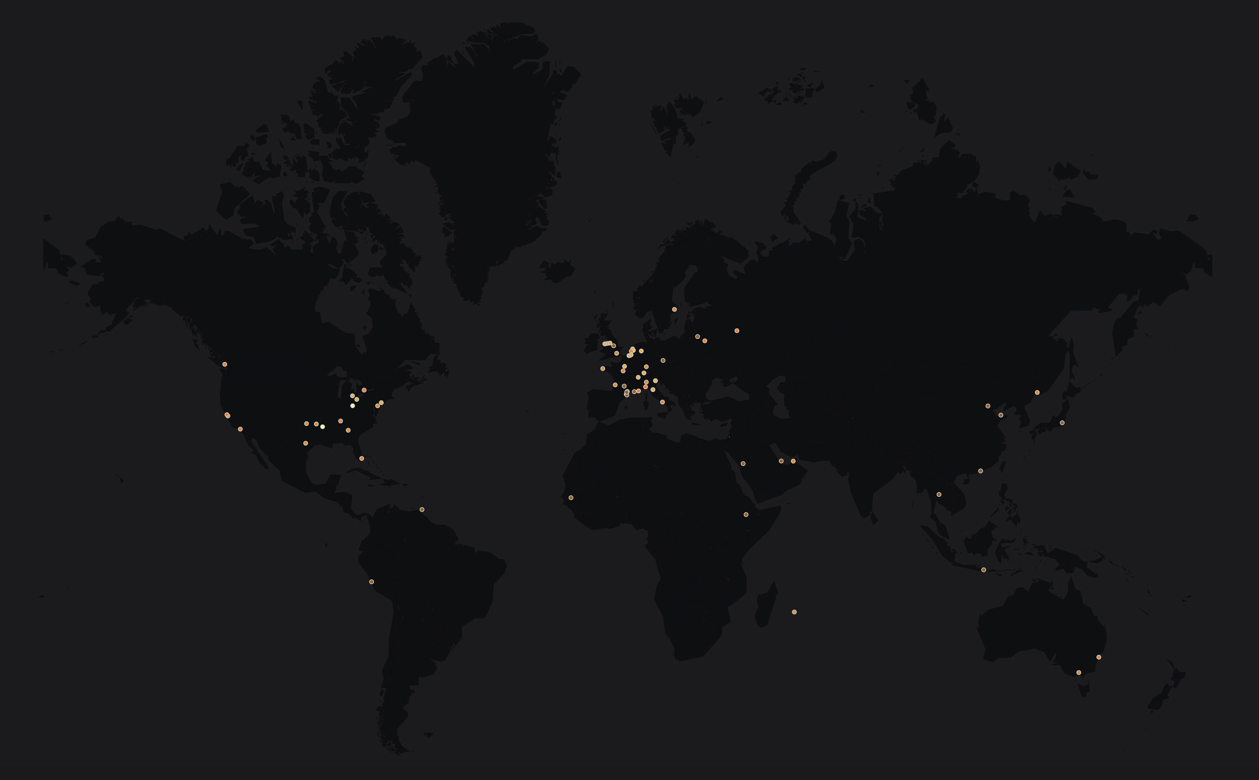 Carte mondiale des clients de la société de rendu 3D Lunas